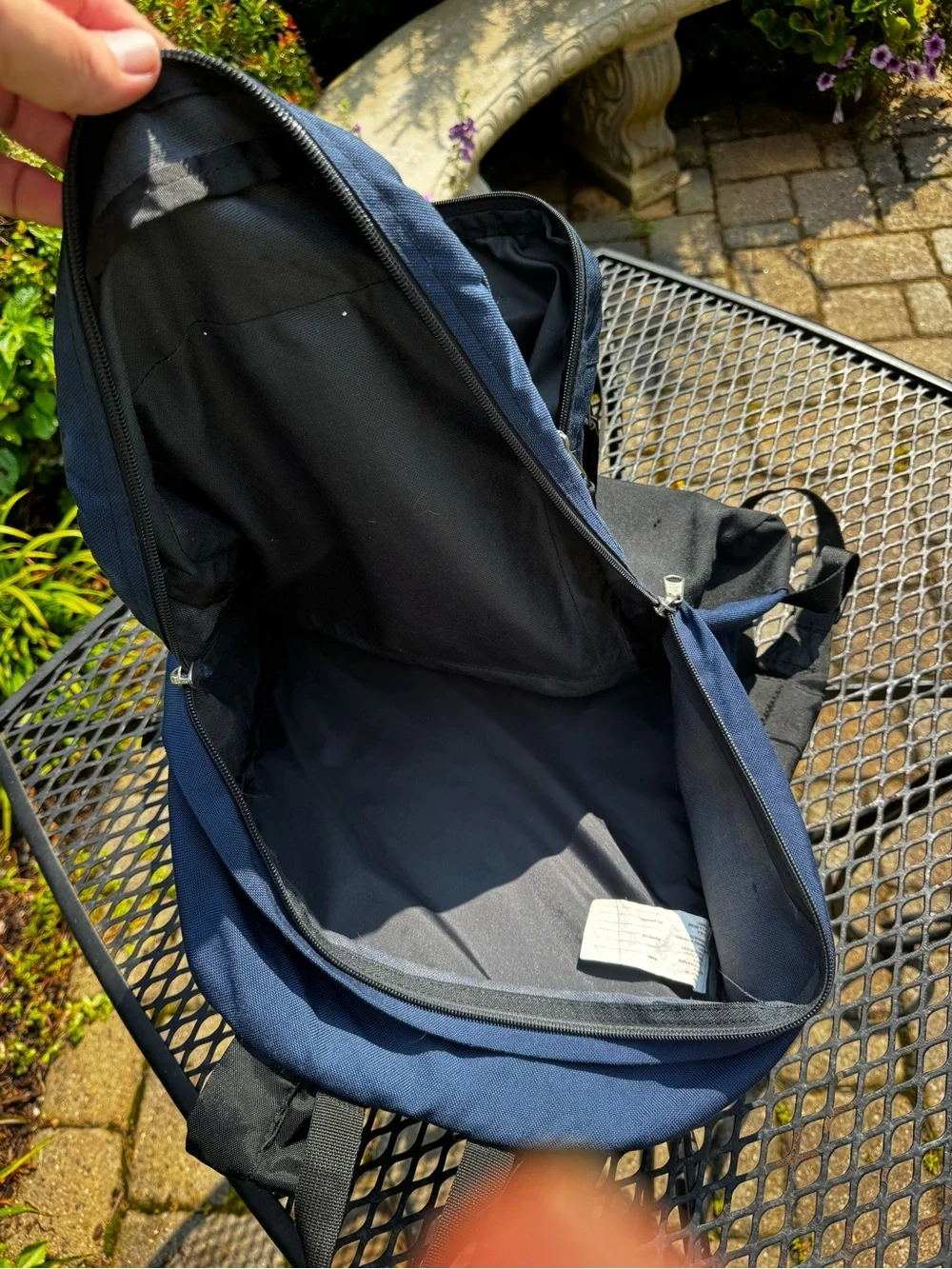 Vintage 90s L.L. Bean Dark Navy Canvas Daypack Backpack